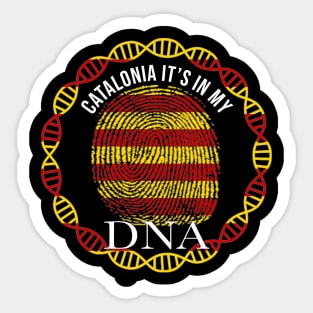 Catalan Flag  Catalonia Its In My DNA Senyera Flag - Gift for Catalan From Catolonia Sticker